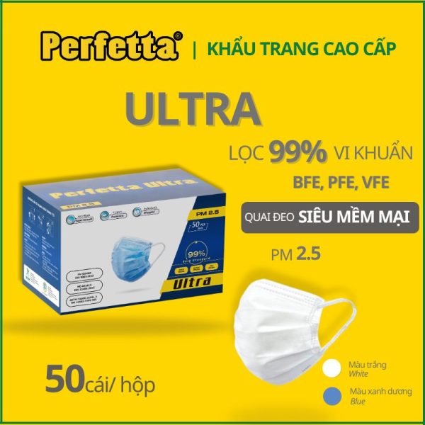 Khẩu trang y tế Perfetta ultra màu trắng
